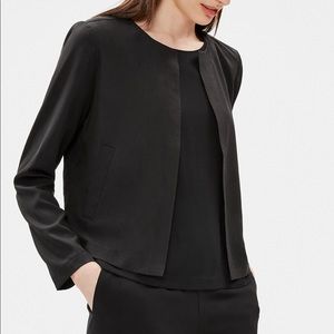 EILEEN Fisher Sand-washed Round Neck Jacket size M